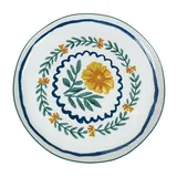 Тарелка «Луга» Цветок плоская керамика D=280,H=24мм белый,разноцветн.