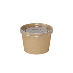 Контейнер бумажный OneBowl для супа картон 380мл D=102/77,H=72мм св.корич., изображение 3