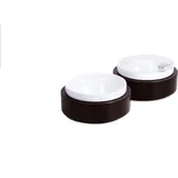 Салатник «Фрэймс» на подставке пластик,дерево 2,5л D=26,4/22,8,H=11,8см белый,коричнев.