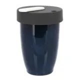 Кружка с двойной стенкой фарфор,силикон 250мл D=8,H=11см тем.син.,черный