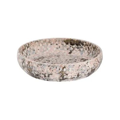 Тарелка глубокая «Конфетти»  каменная керамика  D=21  серый, розовый  Palmer