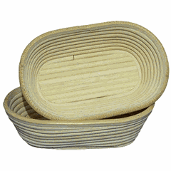 Basket for proofing dough, oval, 0.25 kg  rattan , H=8, L=20, B=12cm  beige.