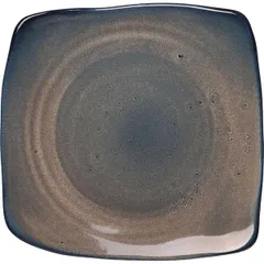 Plate “Party” square  porcelain , L=22, B=22cm  gray, blue