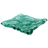 Блюдо сервировочное «Море» стекло ,L=15,B=14см зелен.