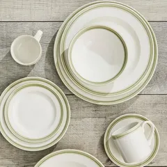 Салатник «Бид Сейдж Вош» фарфор D=16,5см белый,зелен., изображение 2