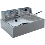 Фритюрница CP-EF66L (6л+6л) сталь нерж. 12л ,H=29,L=46,B=57см 2Квт серебрист.