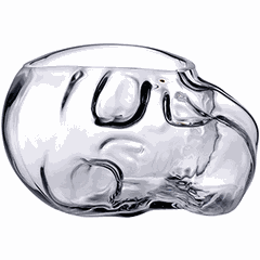 Декор для стола «Череп» хр.стекло серый