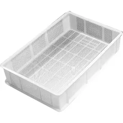 Container for products “Azhur” perforated  polyethylene  20 l , H=10, L=60, B=40 cm  white