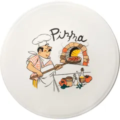 Блюдо для пиццы «Барилла» с рисунком фарфор D=31,H=2см белый,роспись