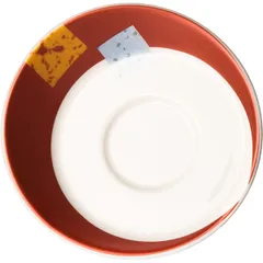 Блюдце «Зен Шиир» фарфор D=110,H=24мм белый,оранжев.