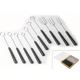 Set of fondue forks [10 pcs]  stainless steel, polyprop.