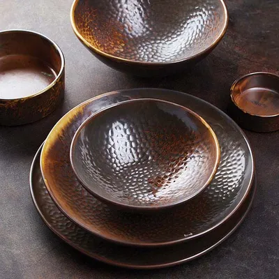 Тарелка глубокая «Мак» фарфор D=255,H=45мм медный, изображение 4