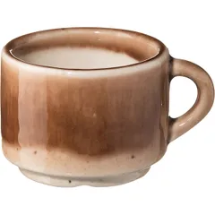 Coffee cup “Marron Reativo”  porcelain  80 ml  D=60, H=47mm  cinnamon, cream.