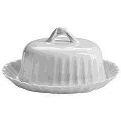 Масленка «Тюльпан» с крышкой фарфор 0,6л белый