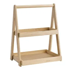 Этажерка «Вало» 2 яруса буфетная (верх GN 1/3, низ GN 1/2) дуб ,H=44,5,L=35,B=26,5см бежев.