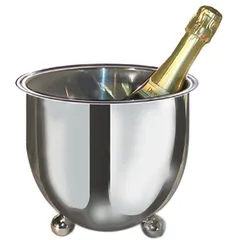 Champagne bucket  stainless steel  4.2 l  D=24, H=19, B=20 cm  metal.