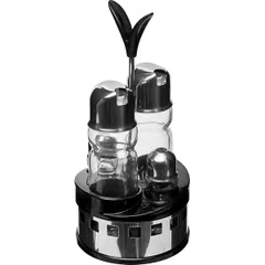 Набор для специй 4 предмета на подставке стекло,сталь нерж.