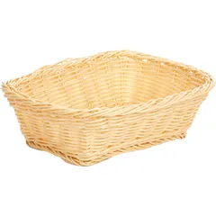 Rectangular wicker basket for bread  polyprop. , H=8, L=22, B=17cm  beige.