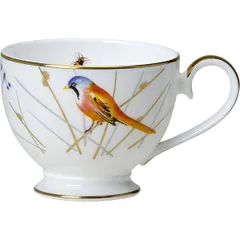 Чашка чайная «Рид» на ножке кост.фарф. 220мл ,H=70,L=121,B=89мм белый,золотой