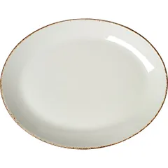 Dish "Brown Dapple" oval  porcelain , H=20, L=305, B=240mm  white, brown.