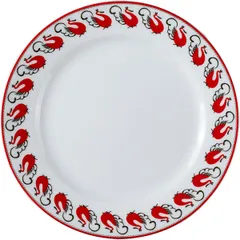 Plate “Mezen” Classic Swans flat porcelain D=19,H=2cm white,red