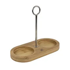 Подставка для мельниц для специй «Линия» для 2 мельниц бамбук,сталь нерж. D=65,L=170мм древесн.