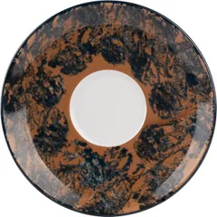 Блюдце «Аида» с декором фарфор D=12см коричнев.