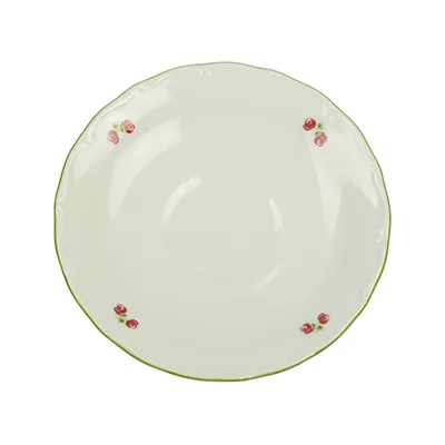 Блюдце «Верона Q0046» фарфор D=15см белый,зелен.