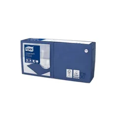 Салфетки бумажные Tork  24 синие, 24*24, 2 слоя (200листов) бумага ,L=24,B=24мм синий