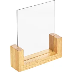 Stand stand d/menu A6 wooden base  plastic , H=16.5, L=13.5cm