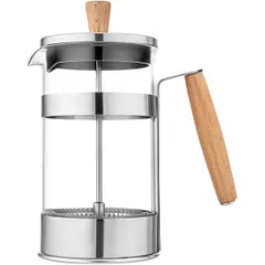 French press "Tower"  boros glass, stainless steel  0.6 l  D=11, H=19.5, B=13 cm  transparent, steel