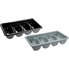 Cutlery container 4-compartments polyprop. ,H=10,L=52,B=29cm gray