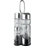 Набор для специй масло, уксус, соль, перец стекло,сталь нерж. ,H=23,L=12,B=10см серебрист.