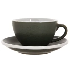 Кофейная пара «Эгг» фарфор 200мл D=110/155,H=65,L=135мм болотн.