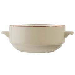 Broth cup “Claret”  porcelain  280 ml  D=105, H=52mm  beige, burgundy