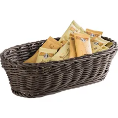 Корзина для хлеба «Профи Лайн» овальная плетеная полипроп. ,H=8,L=28,B=16см коричнев., изображение 2