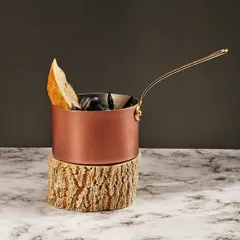 Сотейник «Купер плюс» полированный, с лужением внутри медь,олово 0,85л D=120,H=75мм медный,золотой, изображение 3