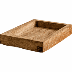 Ящик для подачи «Снег» прямоугольный с бортом, светлый дуб ,H=5,L=27,B=20см