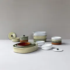 Блюдо для подачи «Карактэр» с ручками керамика 100мл D=14,H=3,L=16см бежев.,коричнев., изображение 2