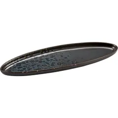 Serving dish “Phobos” oval ceramics ,H=2,L=31,B=10cm black,blue