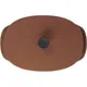 Блюдо для подачи «Карактэр» с крышкой с ручками керамика 1,3л ,H=90,L=260,B=185мм коричнев.,черный, изображение 3
