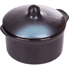 Baking pan with lid ceramics 0.5l D=115,H=60mm black
