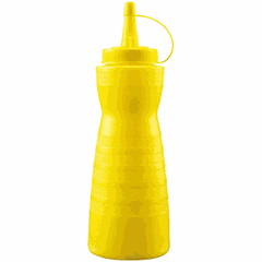 Container for sauces  plastic  0.69 l  D=7, H=26 cm  yellow.