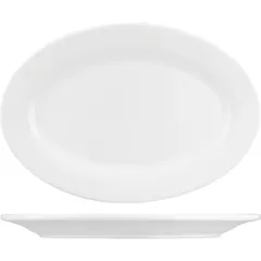 Dish “Kunstwerk” oval  porcelain ,H=17,L=226,B=155mm white