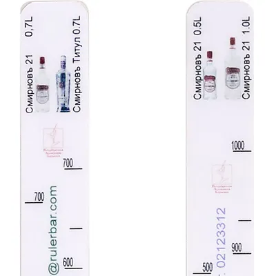 Линейка барная «Смирновъ № 21» 0.5, 0.7, 1л, «Смирновъ Титулъ» 0.7л, изображение 2