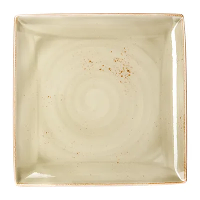 Блюдо «Крафт Грин» квадратное фарфор ,H=18,L=270,B=270мм зелен., Цвет: Зеленый