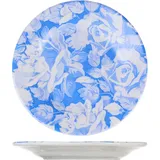 Тарелка мелкая керамика D=17см белый,голуб.