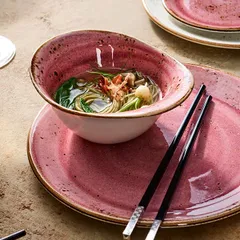 Салатник «Крафт распберри» фарфор 125мл ,H=55,L=130,B=95мм розов., изображение 3