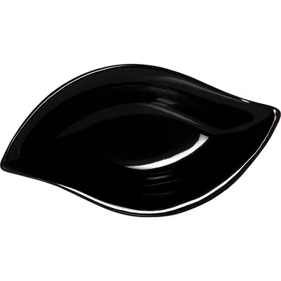 Салатник «Кунстверк» лист фарфор 58мл ,H=20,L=135,B=75мм черный, изображение 2