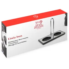 Подставка для мельниц для специй для 2 мельниц металл,бук ,H=160,L=175,B=90мм серебрист.,коричнев., изображение 2